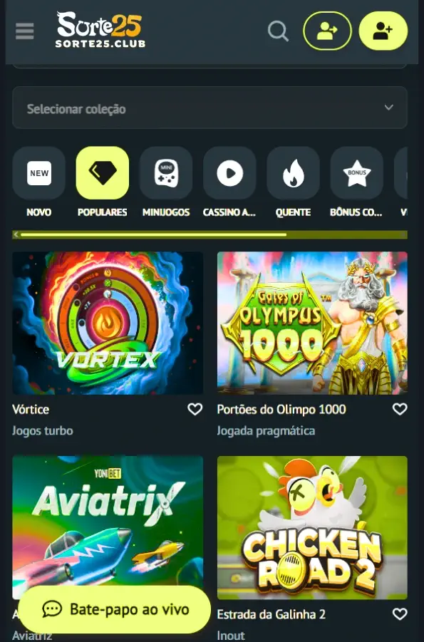 Aplicativo Sorte25 cassino